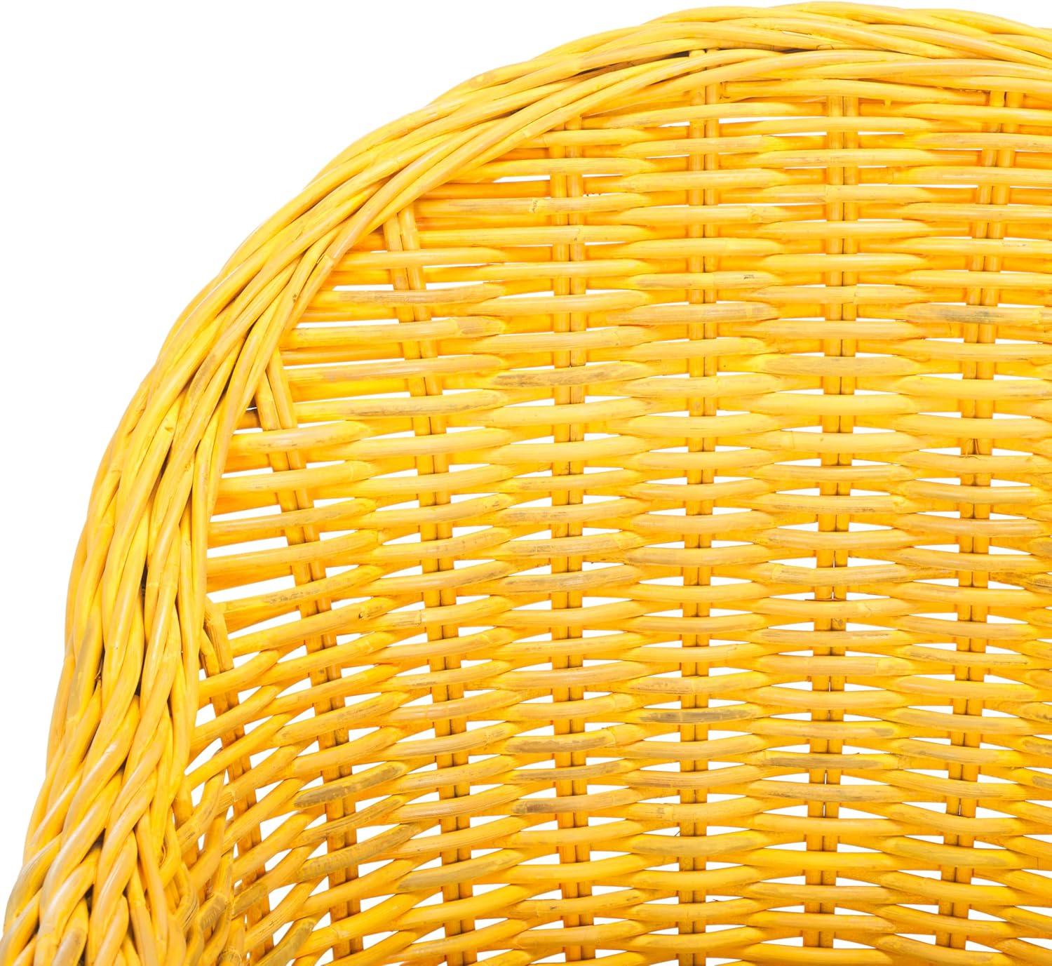 image:imageSAFAVIEH Home Collection Callista Yellow Wicker Club ChairYellow
