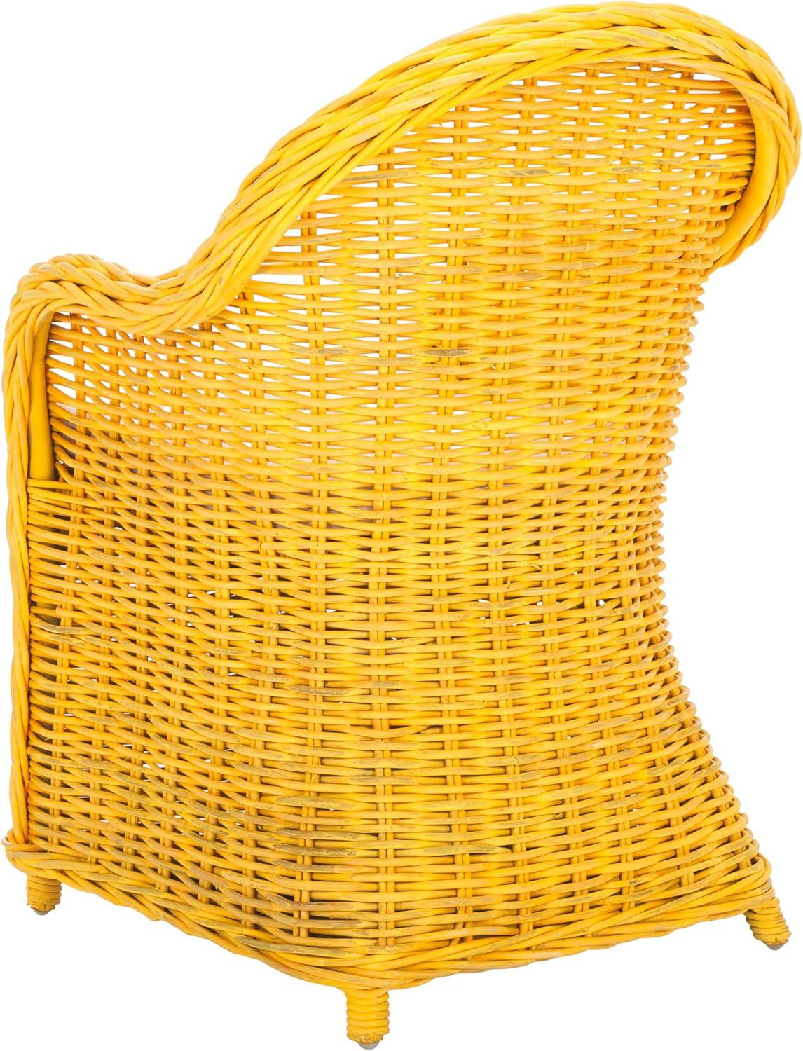 image:imageSAFAVIEH Home Collection Callista Yellow Wicker Club ChairYellow