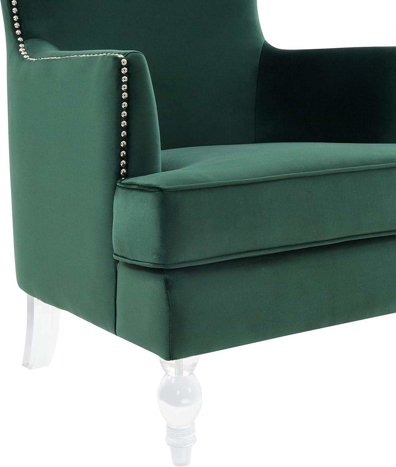 image:imageSafavieh Couture Geode Modern Light Blue Wingback ChairForest Green