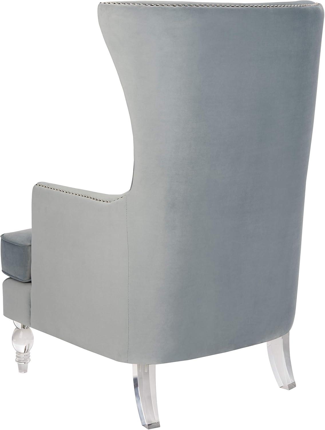 image:imageSafavieh Couture Geode Modern Light Blue Wingback ChairLight Silver