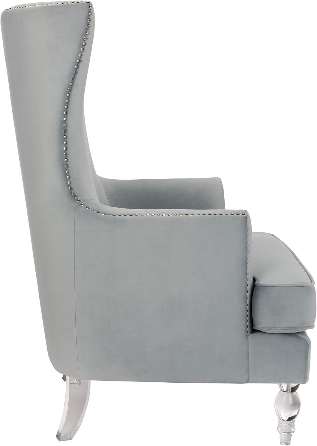 image:imageSafavieh Couture Geode Modern Light Blue Wingback ChairLight Silver