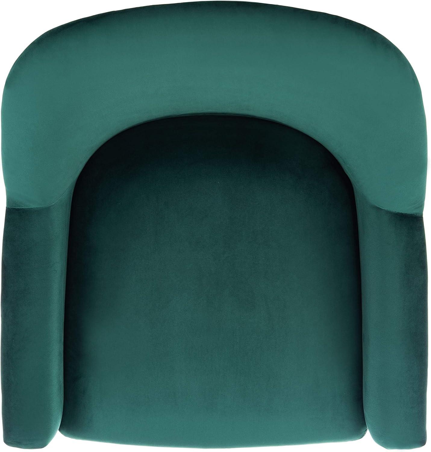image:imageSafavieh Home Brienne Retro Glam Navy Velvet and Brass Arm ChairEmerald Brass