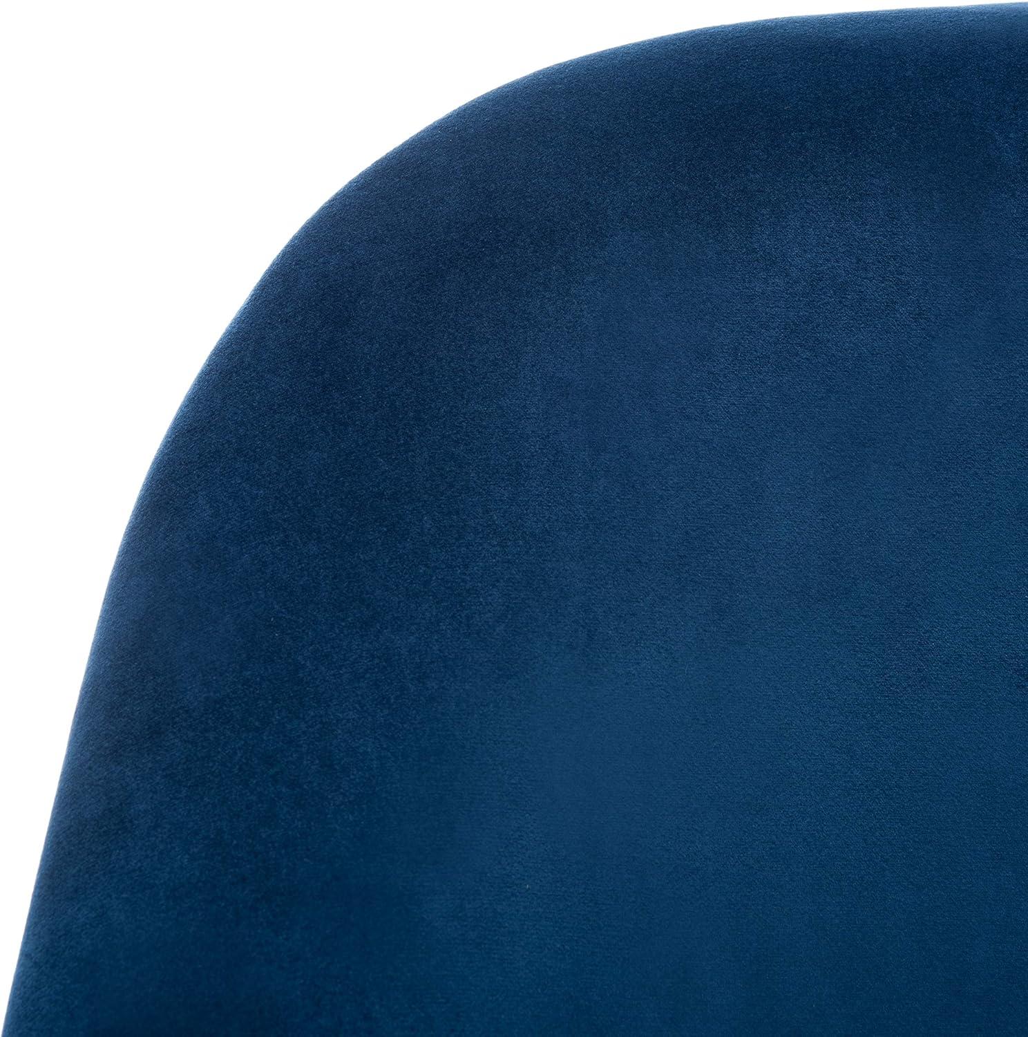 image:imageSafavieh Home Brienne Retro Glam Navy Velvet and Brass Arm ChairNavy Brass