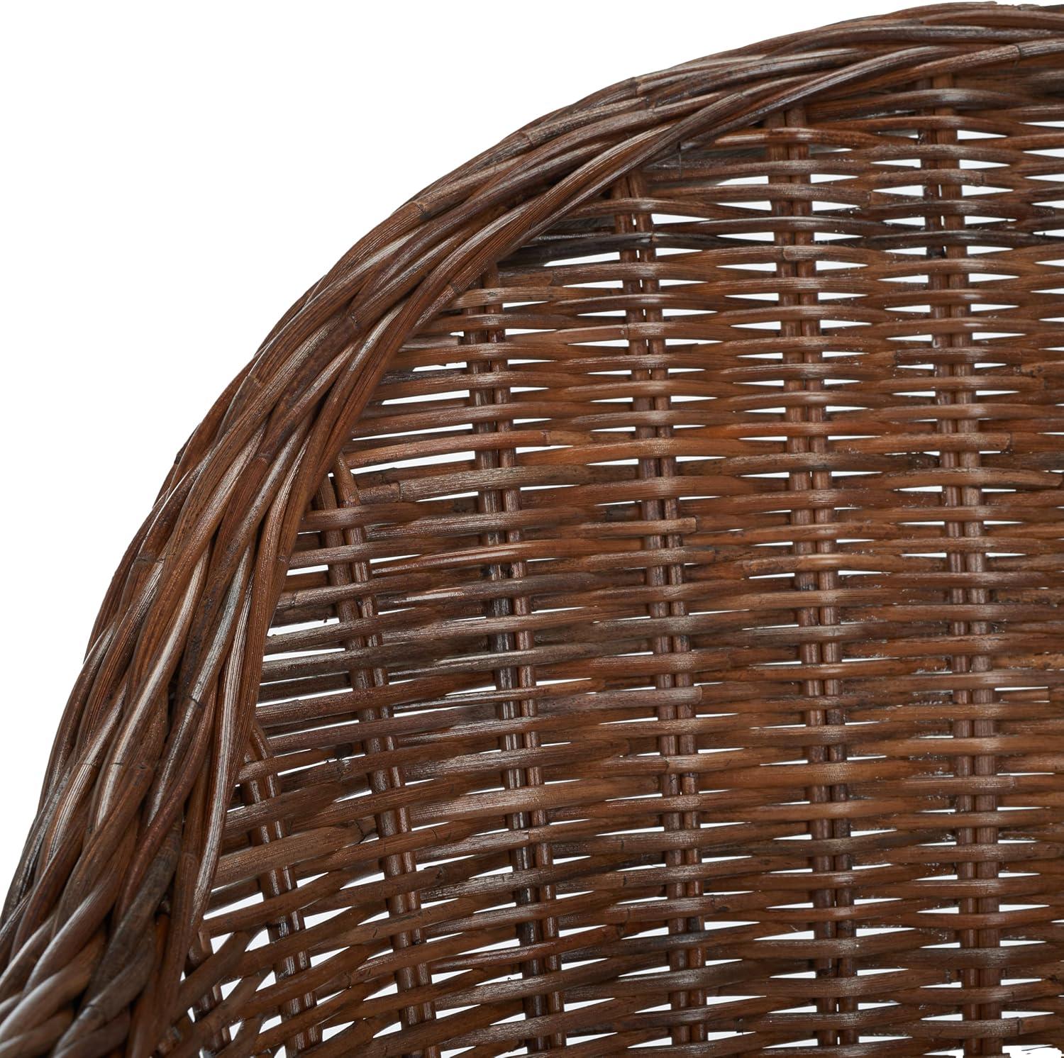 image:imageSafavieh Home Collection Hemi Brown amp White Striped Wicker Club Chair Standard