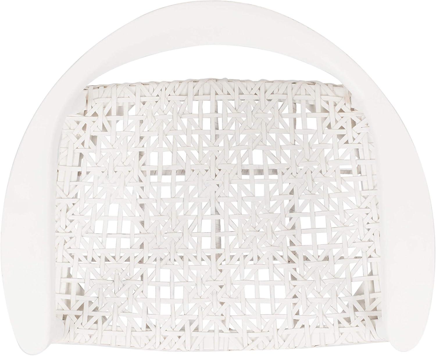image:imageSafavieh Home Collection Juneau Leather Woven Natural and OffWhite Accent ChairWhite