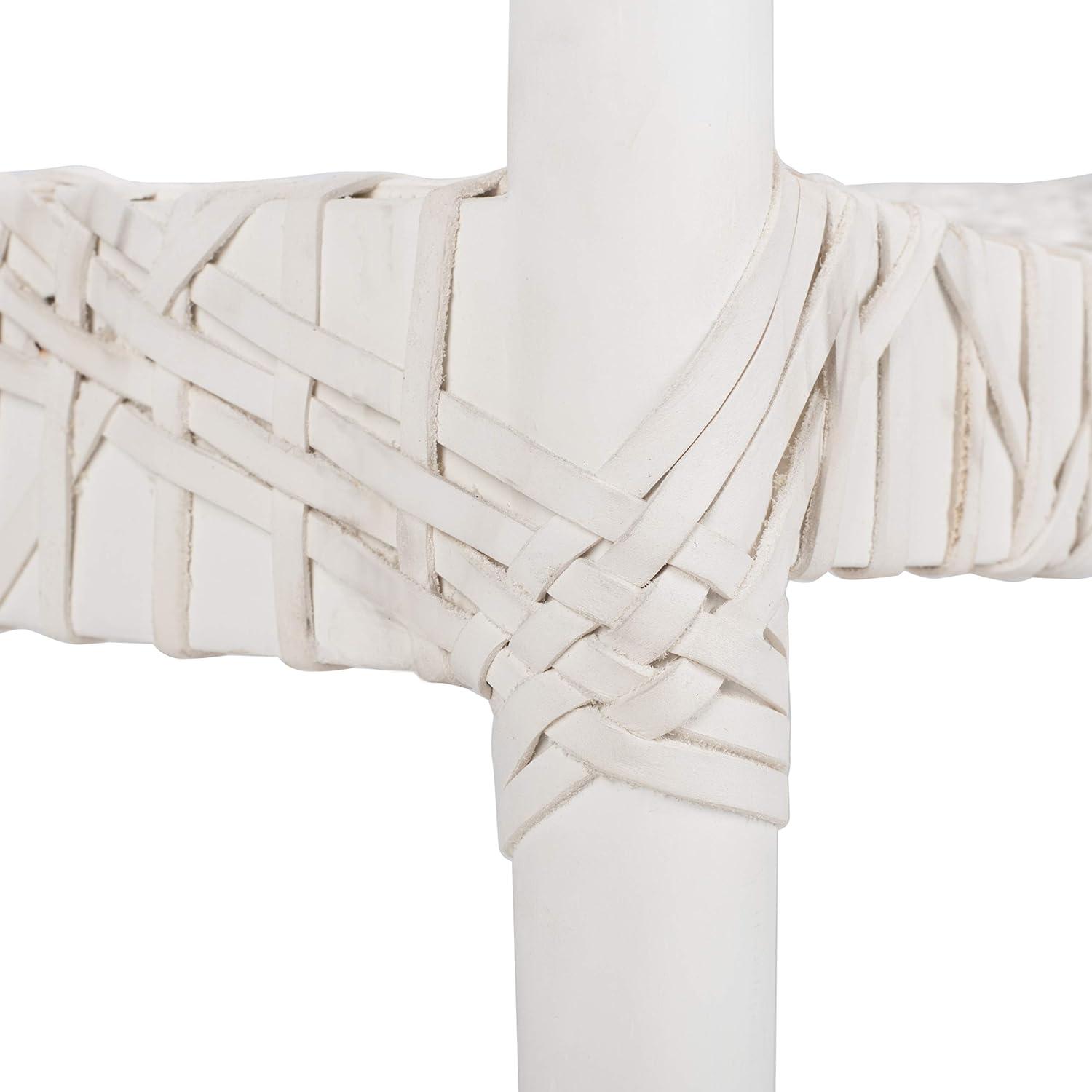 image:imageSafavieh Home Collection Juneau Leather Woven Natural and OffWhite Accent ChairWhite