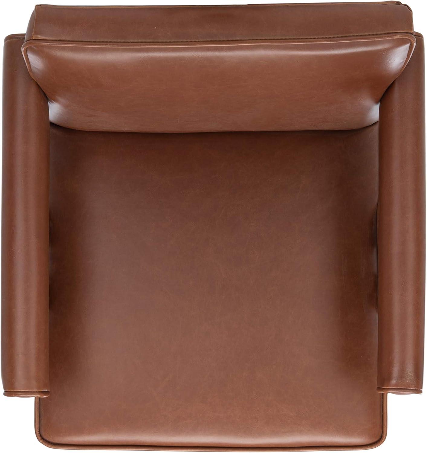 image:imageSafavieh Home Collection Suri Navy and Walnut MidCentury Arm ChairCognac Walnut