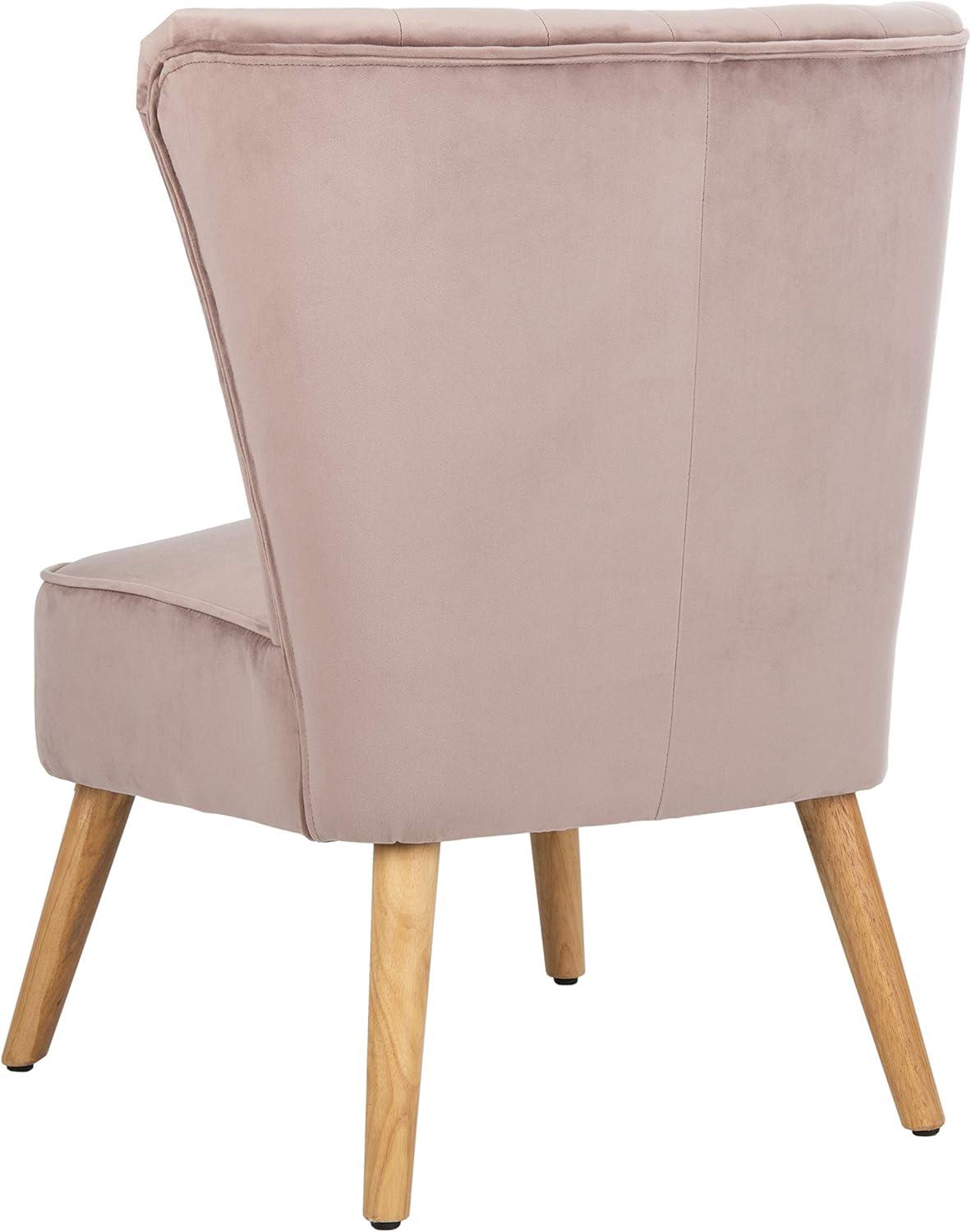 image:imageSafavieh Home June Retro Glam Blush Pink Velvet and Natural Accent ChairMauve Natural
