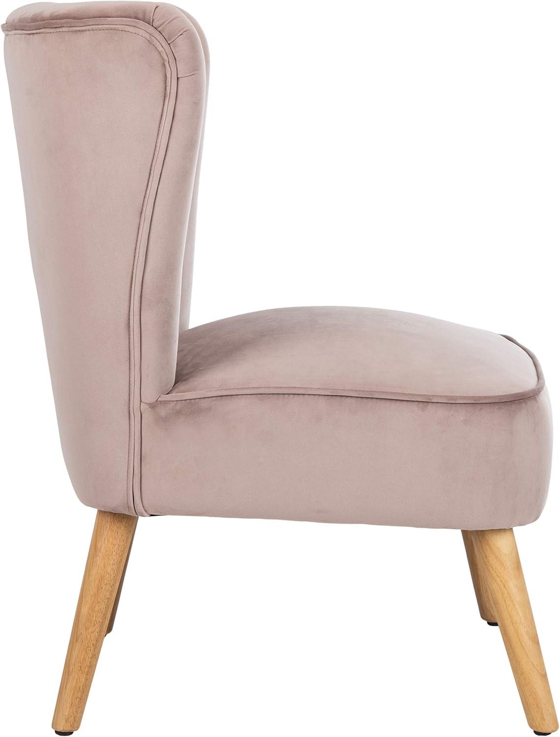 image:imageSafavieh Home June Retro Glam Blush Pink Velvet and Natural Accent ChairMauve Natural