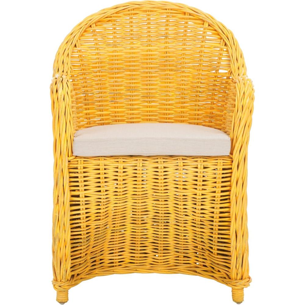 image:imageSAFAVIEH Home Collection Callista Yellow Wicker Club ChairYellow