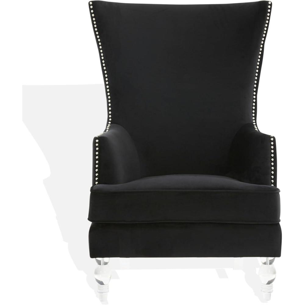 image:imageSafavieh Couture Geode Modern Light Blue Wingback ChairBlack