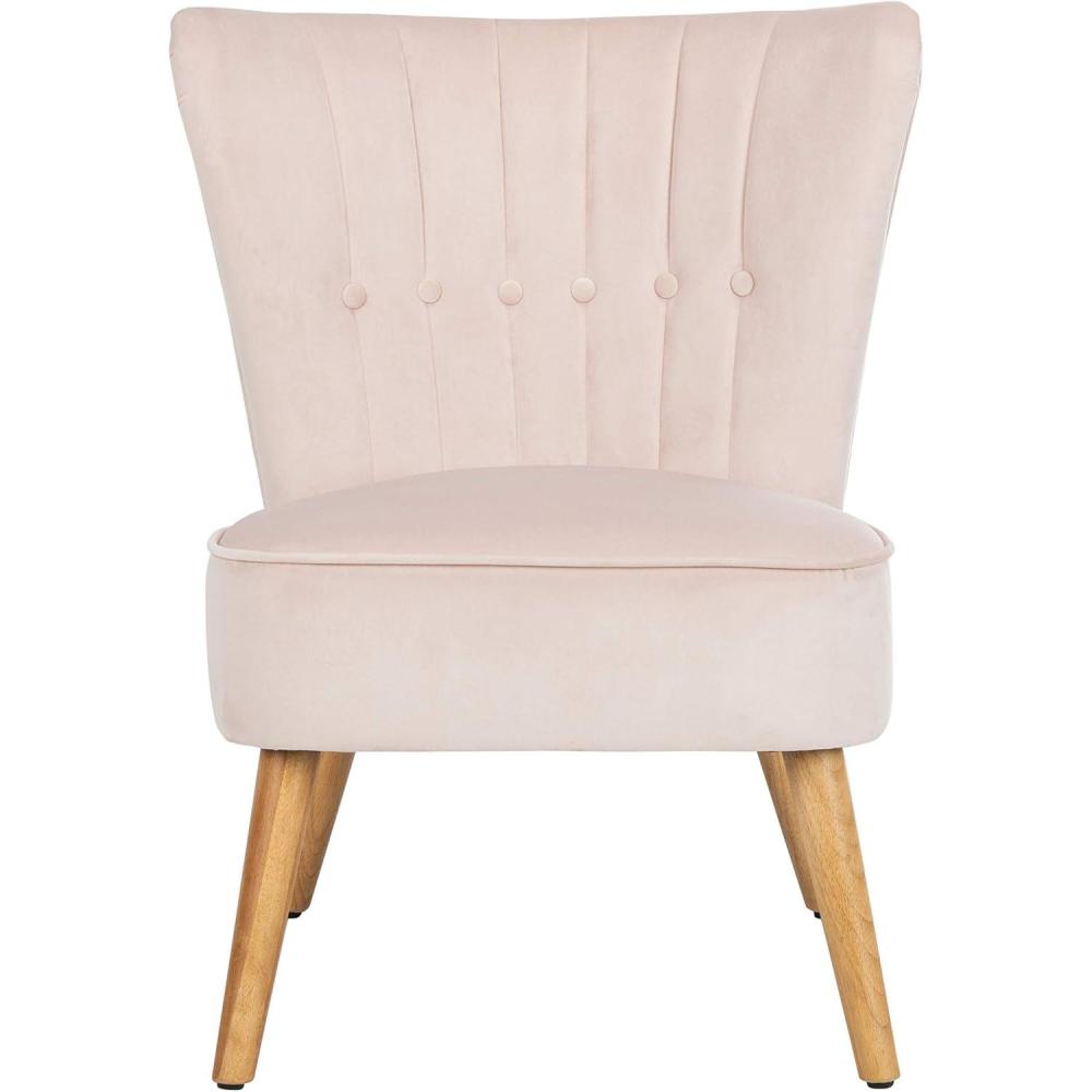 image:imageSafavieh Home June Retro Glam Blush Pink Velvet and Natural Accent ChairBlush Natural