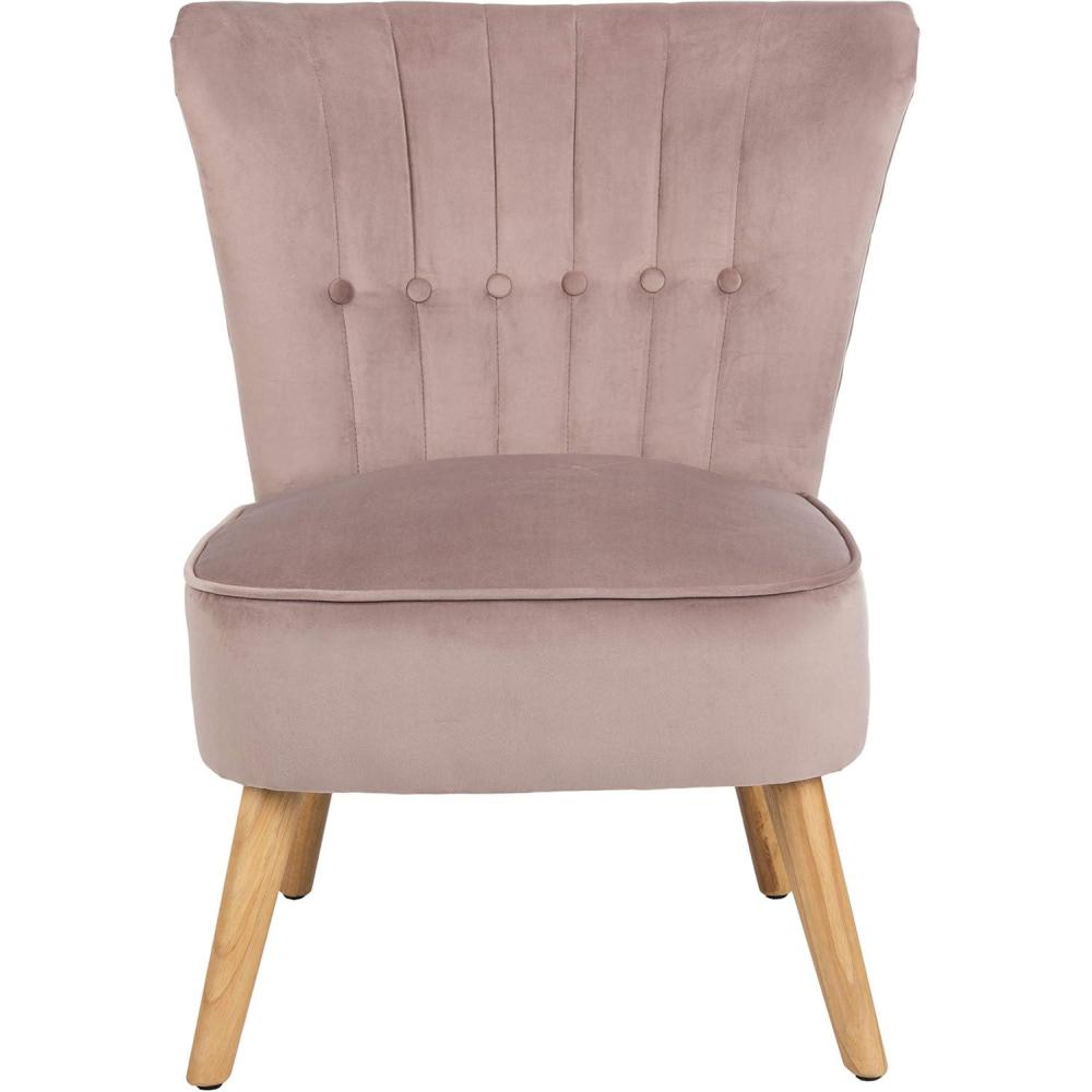 image:imageSafavieh Home June Retro Glam Blush Pink Velvet and Natural Accent ChairMauve  Natural