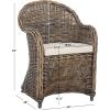 SAFAVIEH Home Collection Callista Yellow Wicker Club Chair(Black Wash)