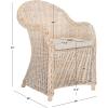SAFAVIEH Home Collection Callista Yellow Wicker Club Chair(White Washed)