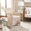 SAFAVIEH Home Collection Callista Yellow Wicker Club Chair(White Washed)