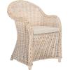SAFAVIEH Home Collection Callista Yellow Wicker Club Chair(White Washed)
