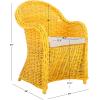 SAFAVIEH Home Collection Callista Yellow Wicker Club Chair(Yellow)