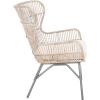 SAFAVIEH Home Collection Lenu Rattan White Cushion Accent Chair, Natural/Black (ACH6510B)(Grey White Wash / Black)