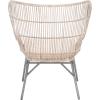 SAFAVIEH Home Collection Lenu Rattan White Cushion Accent Chair, Natural/Black (ACH6510B)(Grey White Wash / Black)