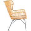 SAFAVIEH Home Collection Lenu Rattan White Cushion Accent Chair, Natural/Black (ACH6510B)(Natural / Black)