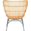 SAFAVIEH Home Collection Lenu Rattan White Cushion Accent Chair, Natural/Black (ACH6510B)(Natural / Black)