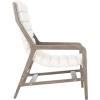 Safavieh Couture Home Delaney Mid-Century White Channel Tufted Accent Chair