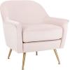 Safavieh Home Brienne Retro Glam Navy Velvet and Brass Arm Chair(Blush / Brass)