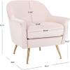 Safavieh Home Brienne Retro Glam Navy Velvet and Brass Arm Chair(Blush / Brass)