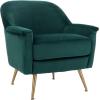 Safavieh Home Brienne Retro Glam Navy Velvet and Brass Arm Chair(Emerald / Brass)