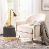 Safavieh Home Brienne Retro Glam Navy Velvet and Brass Arm Chair(Ivory / Brass)