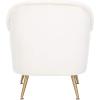 Safavieh Home Brienne Retro Glam Navy Velvet and Brass Arm Chair(Ivory / Brass)