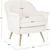 Safavieh Home Brienne Retro Glam Navy Velvet and Brass Arm Chair(Ivory / Brass)