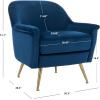Safavieh Home Brienne Retro Glam Navy Velvet and Brass Arm Chair(Navy / Brass)