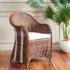 Safavieh Home Collection Hemi Brown & White Striped Wicker Club Chair, Standard