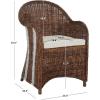 Safavieh Home Collection Hemi Brown & White Striped Wicker Club Chair, Standard
