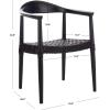 Safavieh Home Collection Juneau Leather Woven Natural and Off-White Accent Chair(Black)