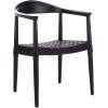 Safavieh Home Collection Juneau Leather Woven Natural and Off-White Accent Chair(Black)