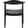 Safavieh Home Collection Juneau Leather Woven Natural and Off-White Accent Chair(Black)