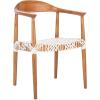 Safavieh Home Collection Juneau Leather Woven Natural and Off-White Accent Chair(Natural / White)