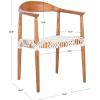 Safavieh Home Collection Juneau Leather Woven Natural and Off-White Accent Chair(Natural / White)