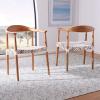 Safavieh Home Collection Juneau Leather Woven Natural and Off-White Accent Chair(Natural / White)