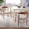 Safavieh Home Collection Juneau Leather Woven Natural and Off-White Accent Chair(Natural / White)
