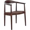 Safavieh Home Collection Juneau Leather Woven Natural and Off-White Accent Chair(Walnut / Brown)