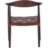 Safavieh Home Collection Juneau Leather Woven Natural and Off-White Accent Chair(Walnut / Brown)