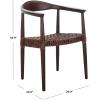 Safavieh Home Collection Juneau Leather Woven Natural and Off-White Accent Chair(Walnut / Brown)