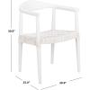 Safavieh Home Collection Juneau Leather Woven Natural and Off-White Accent Chair(White)
