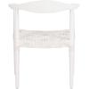 Safavieh Home Collection Juneau Leather Woven Natural and Off-White Accent Chair(White)