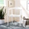 Safavieh Home Collection Juneau Leather Woven Natural and Off-White Accent Chair(White)