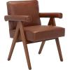 Safavieh Home Collection Suri Navy and Walnut Mid-Century Arm Chair(Cognac / Walnut)